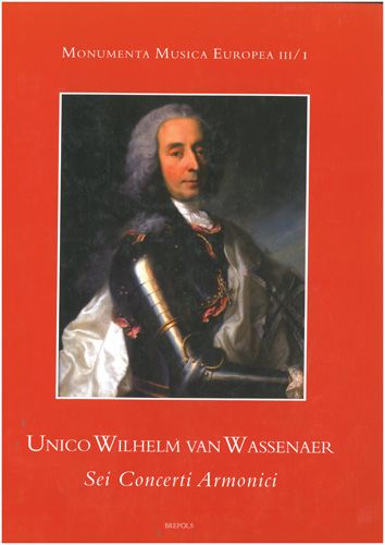 Cover of Unico Wilhelm van Wassenaer, Sei Concerti armonici. Introduction, Edition and Critical Notes