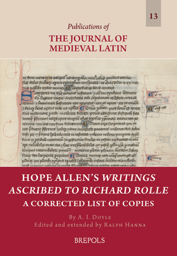 Cover of Hope Allen's Writings Ascribed to Richard Rolle