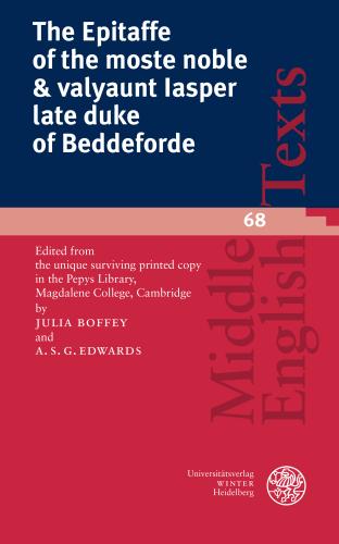 Cover of The Epitaffe of the moste noble & valyaunt Iasper late duke of Beddeforde