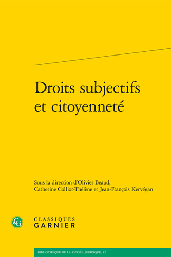 Book cover: Droits subjectifs et citoyennete