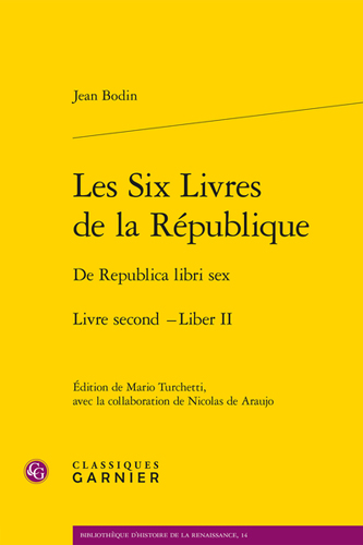 Book cover: Les Six Livres de la Republique / De Republica libri sex