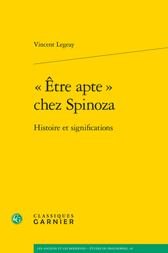 Book cover: Etre apte chez Spinoza