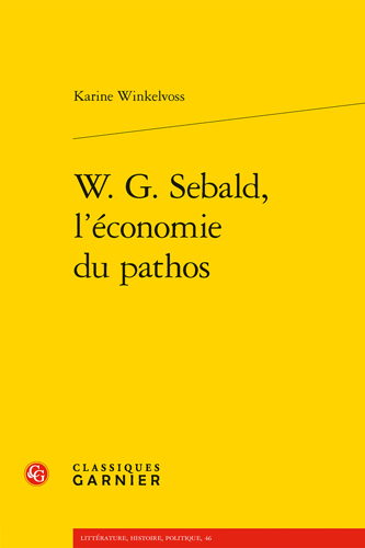 Book cover: W. G. Sebald, l’economie du pathos