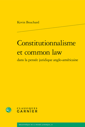 Book cover: Constitutionnalisme et common law