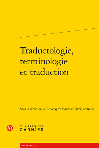 Book cover: Traductologie, terminologie et traduction