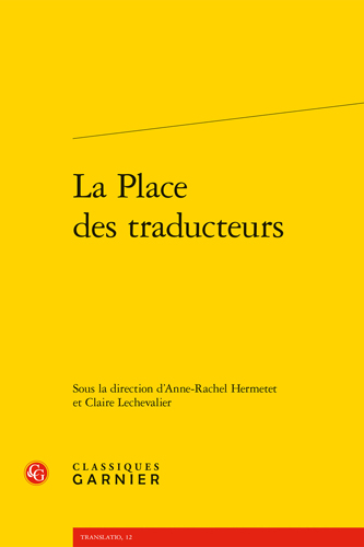 Book cover: La Place des traducteurs