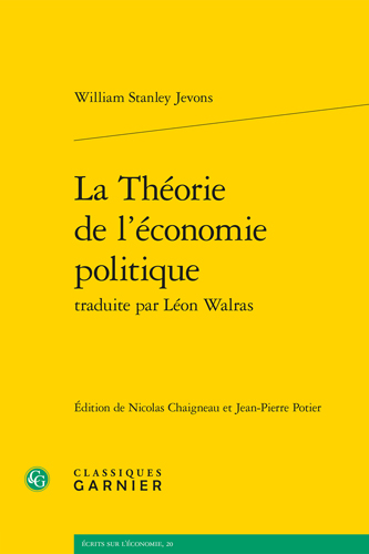 Book cover: La Theorie de l’economie politique traduite par Leon Walras
