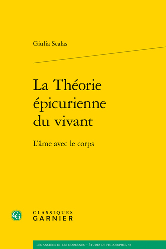 Book cover: La Theorie epicurienne du vivant