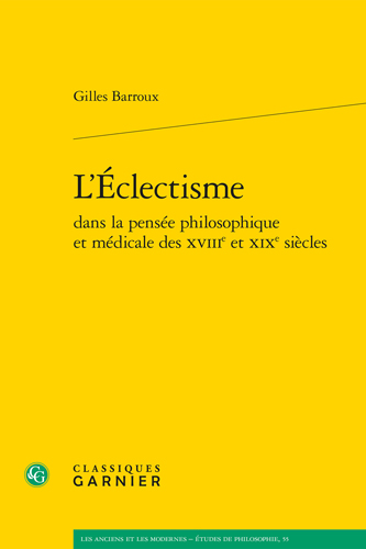 Book cover: L’Eclectisme dans la pensee philosophique et medicale des XVIII