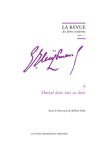 Book cover: La Revue des lettres modernes 2024-1