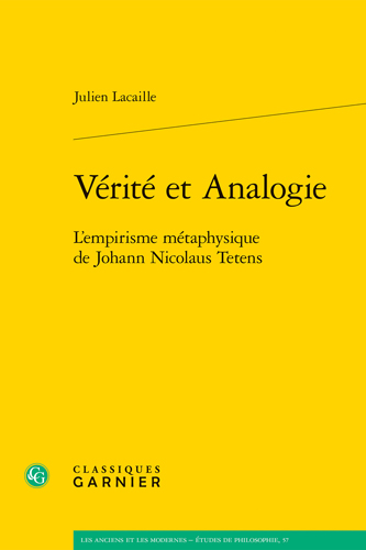 Book cover: Verite et Analogie