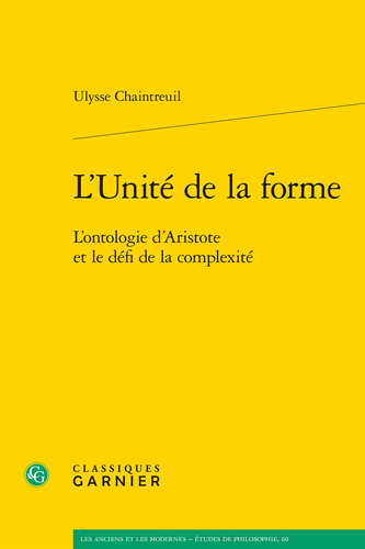 Book cover: L’Unite de la forme