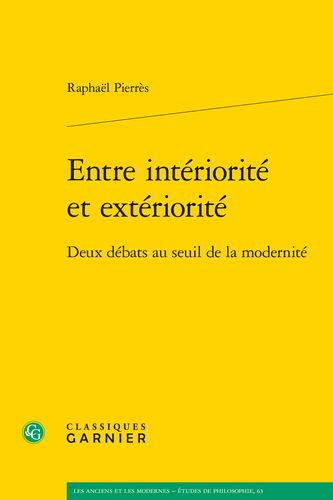Book cover: Entre interiorite et exteriorite