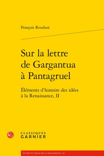 Book cover: Sur la lettre de Gargantua a Pantagruel