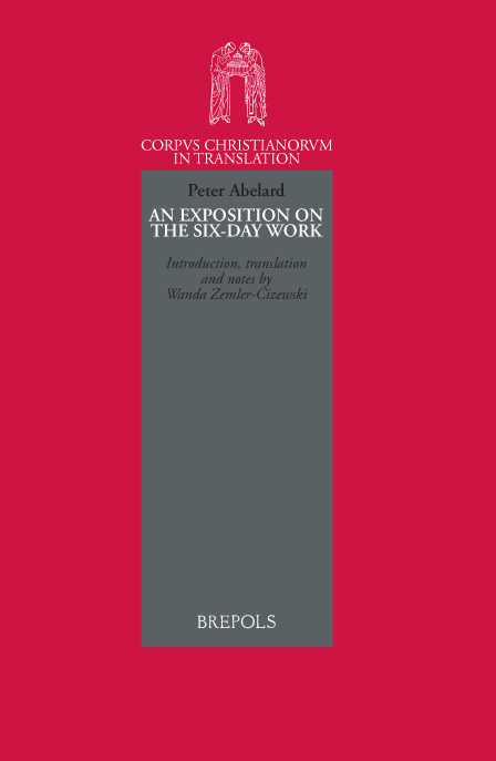 Book cover: Peter Abelard. An Exposition on the Six-day Work