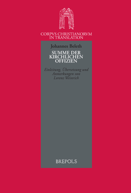 Book cover: Johannes Beleth