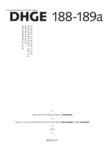 Book cover: Dictionnaire d’Histoire et de Geographie Ecclesiastiques – Fascicule 188-189a