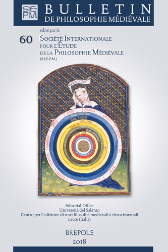 Book cover: Bulletin de philosophie medievale 60 (2018, publ. 2019)