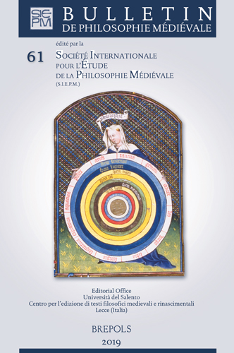 Book cover: Bulletin de philosophie medievale 61