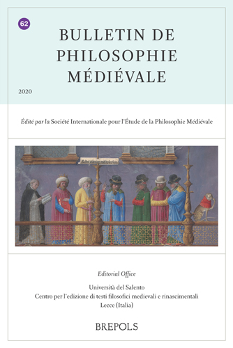 Book cover: Bulletin de philosophie medievale 62