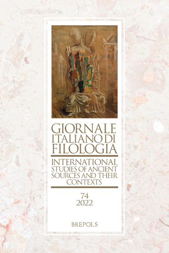 Book cover: Giornale Italiano di Filologia 74 (2022)