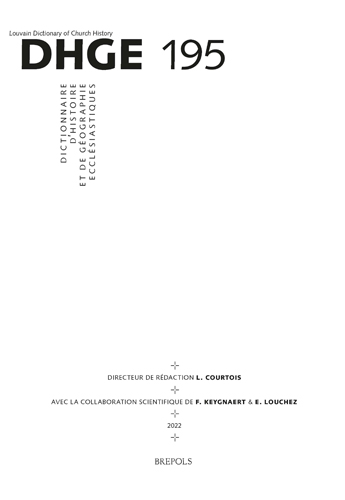 Book cover: Dictionnaire d’Histoire et de Geographie Ecclesiastiques – Fascicule 195