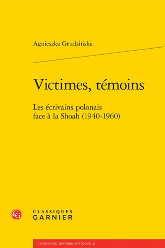 Book cover: Victimes, temoins