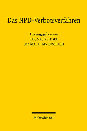 Book cover: Das NPD-Verbotsverfahren