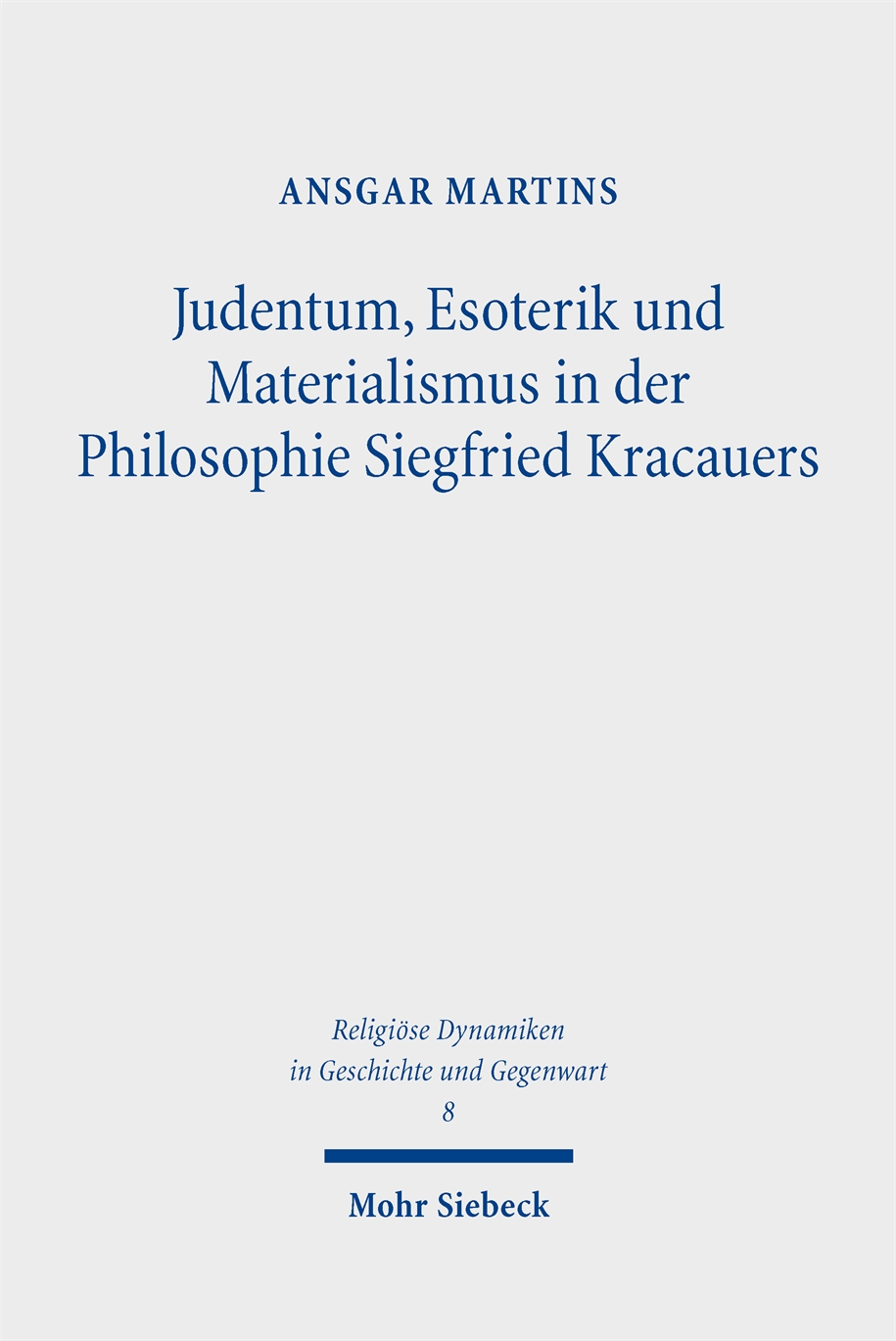 Book cover: Judentum, Esoterik und Materialismus in der Philosophie Siegfried Kracauers