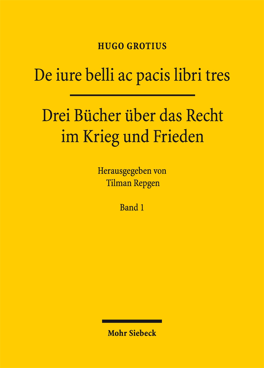 Book cover: De iure belli ac pacis libri tres