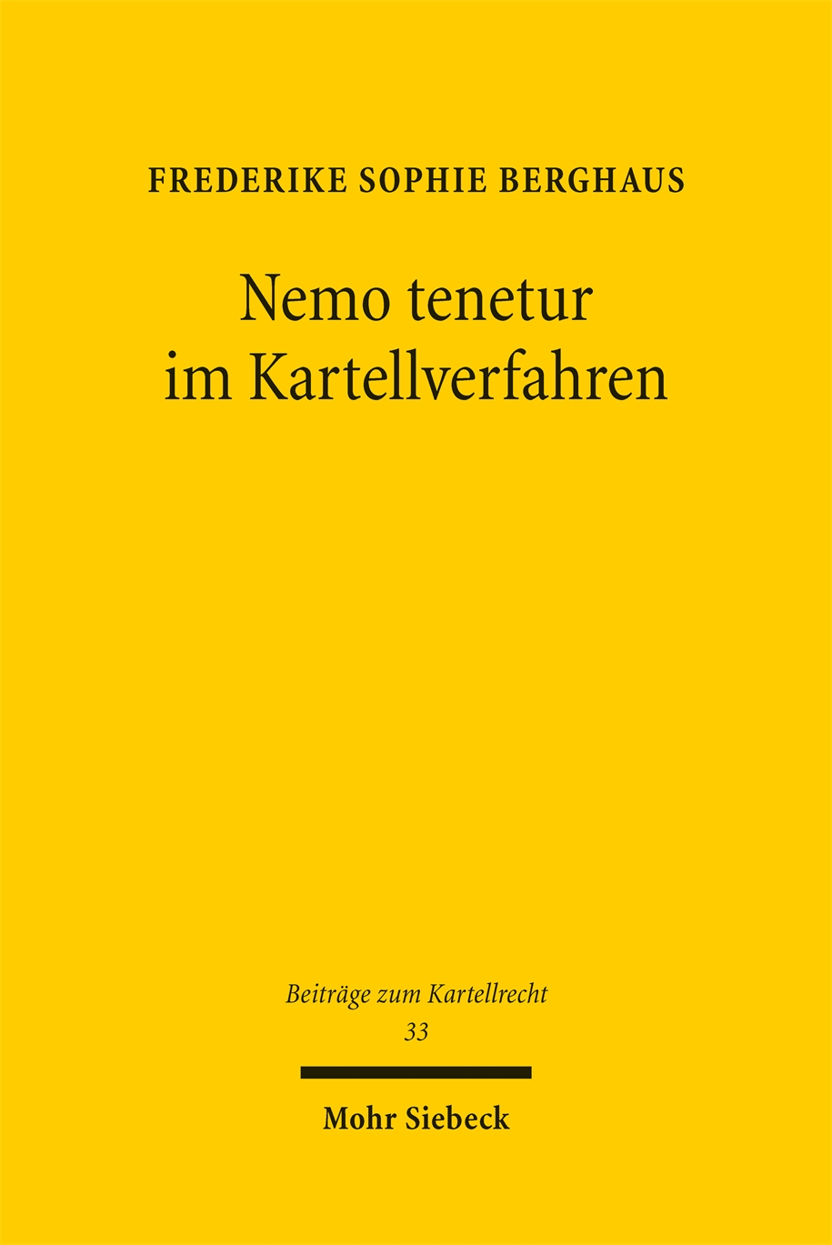 Book cover: Nemo tenetur im Kartellverfahren