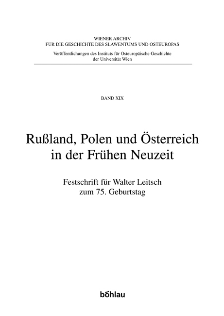 Book cover: Rußland, Polen und Österreich in der Frühen Neuzeit