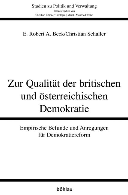 Book cover: Zur Qualität der britischen und österreichischen Demokratie