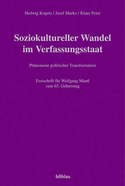 Book cover: Soziokultureller Wandel im Verfassungsstaat