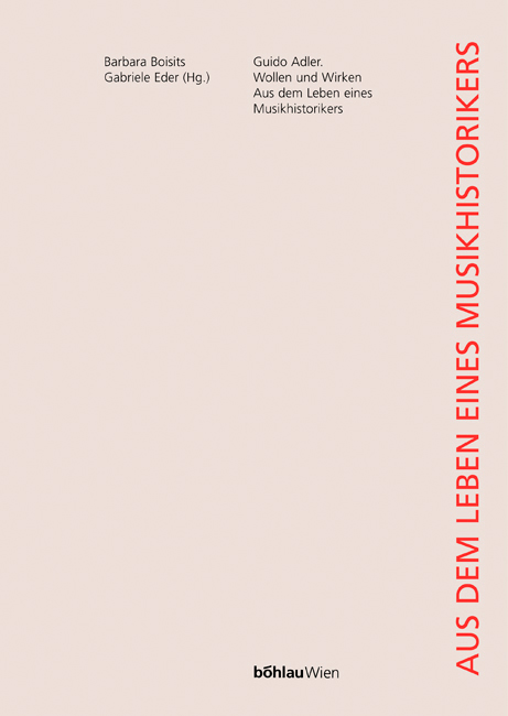 Book cover: Guido Adler. Wollen und Wirken