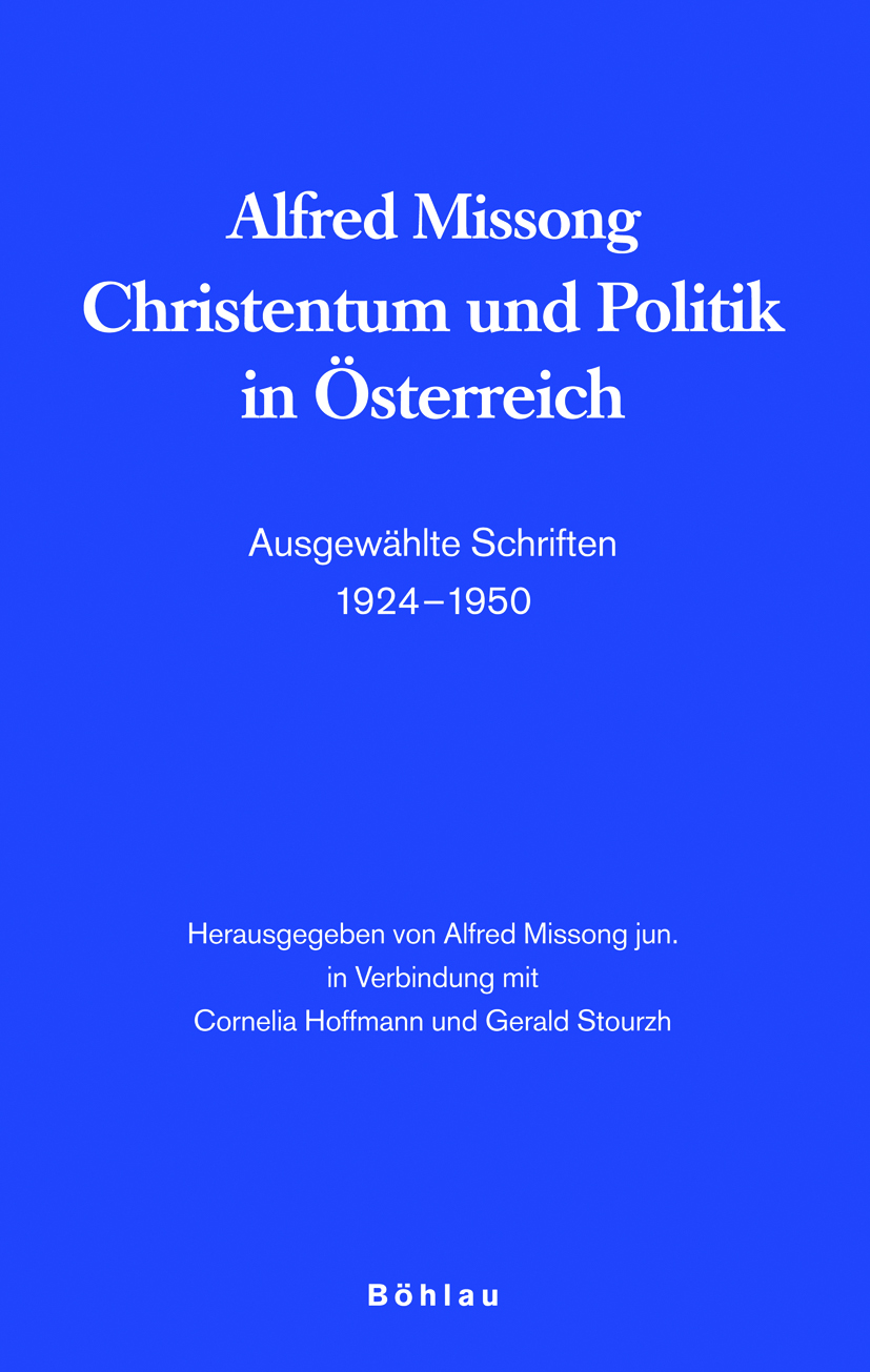 Book cover: Alfred Missong. Christentum und Politik in Österreich