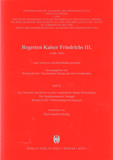 Book cover: Die Urkunden und Briefe aus dem Landesarchiv Baden-Württemberg