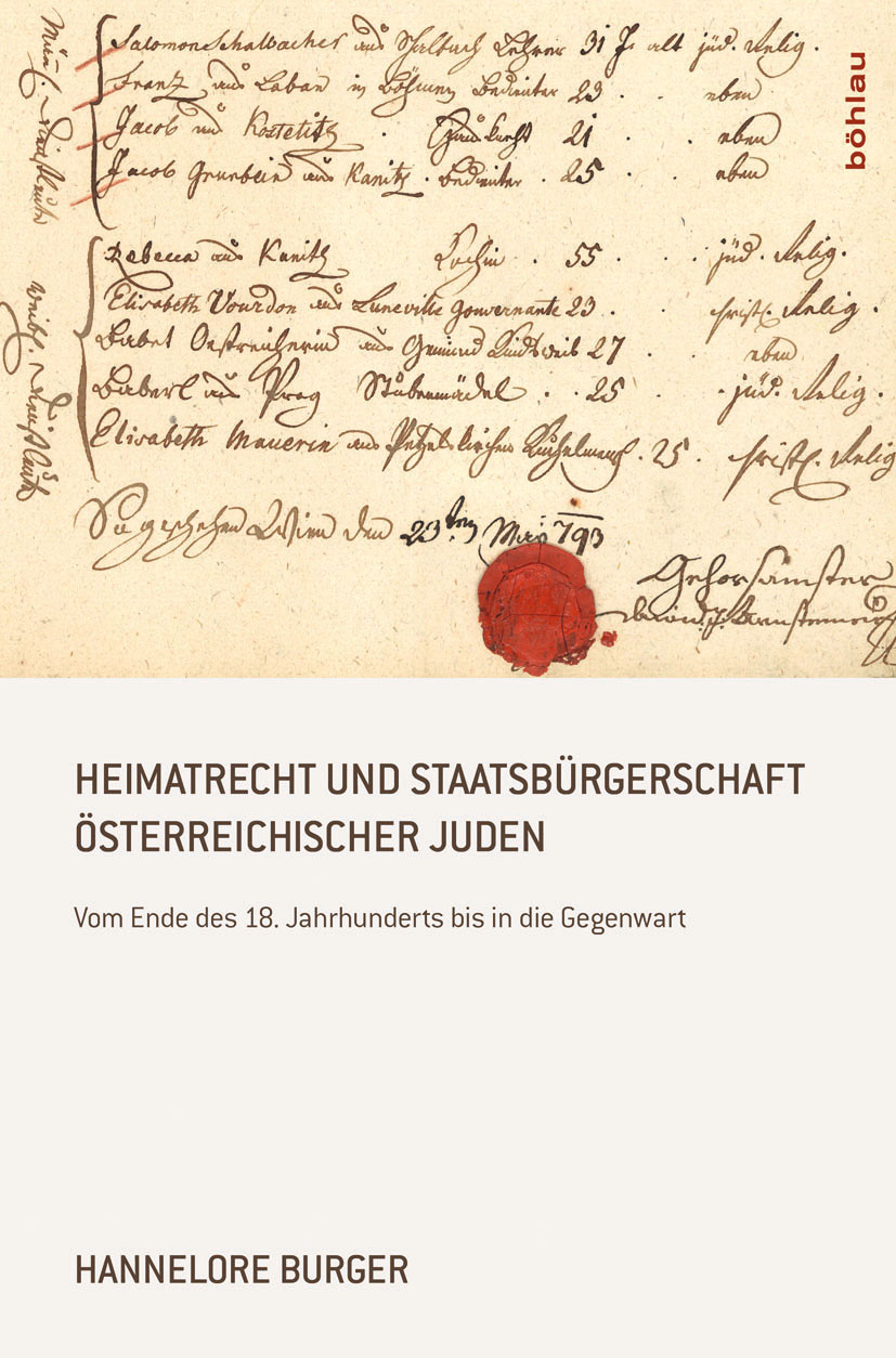 Book cover: Heimatrecht und Staatsbürgerschaft österreichischer Juden