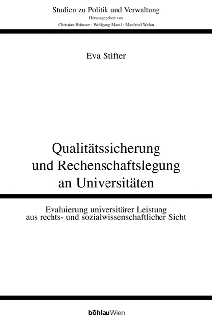 Book cover: Qualitätssicherung und Rechenschaftslegung an Universitäten
