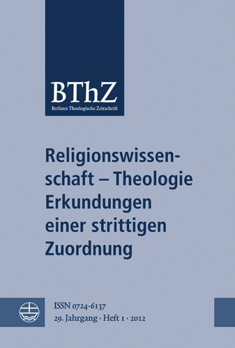 Book cover: Berliner Theologische Zeitschrift 29 (2012), Heft 1