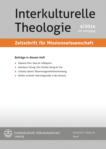 Book cover: Interkulturelle Theologie. Zeitschrift fur Missionswissenschaft 40 (2014) 4 (ZMiss)