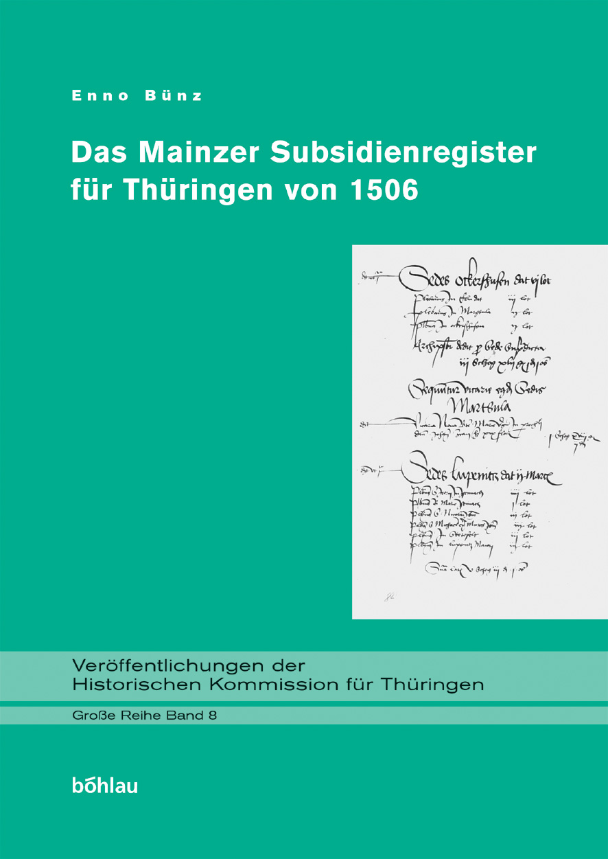 Book cover: Das Mainzer Subsidienregister für Thüringen von 1506