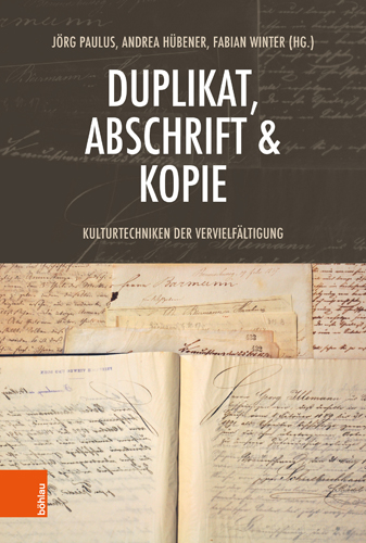 Book cover: Duplikat, Abschrift & Kopie