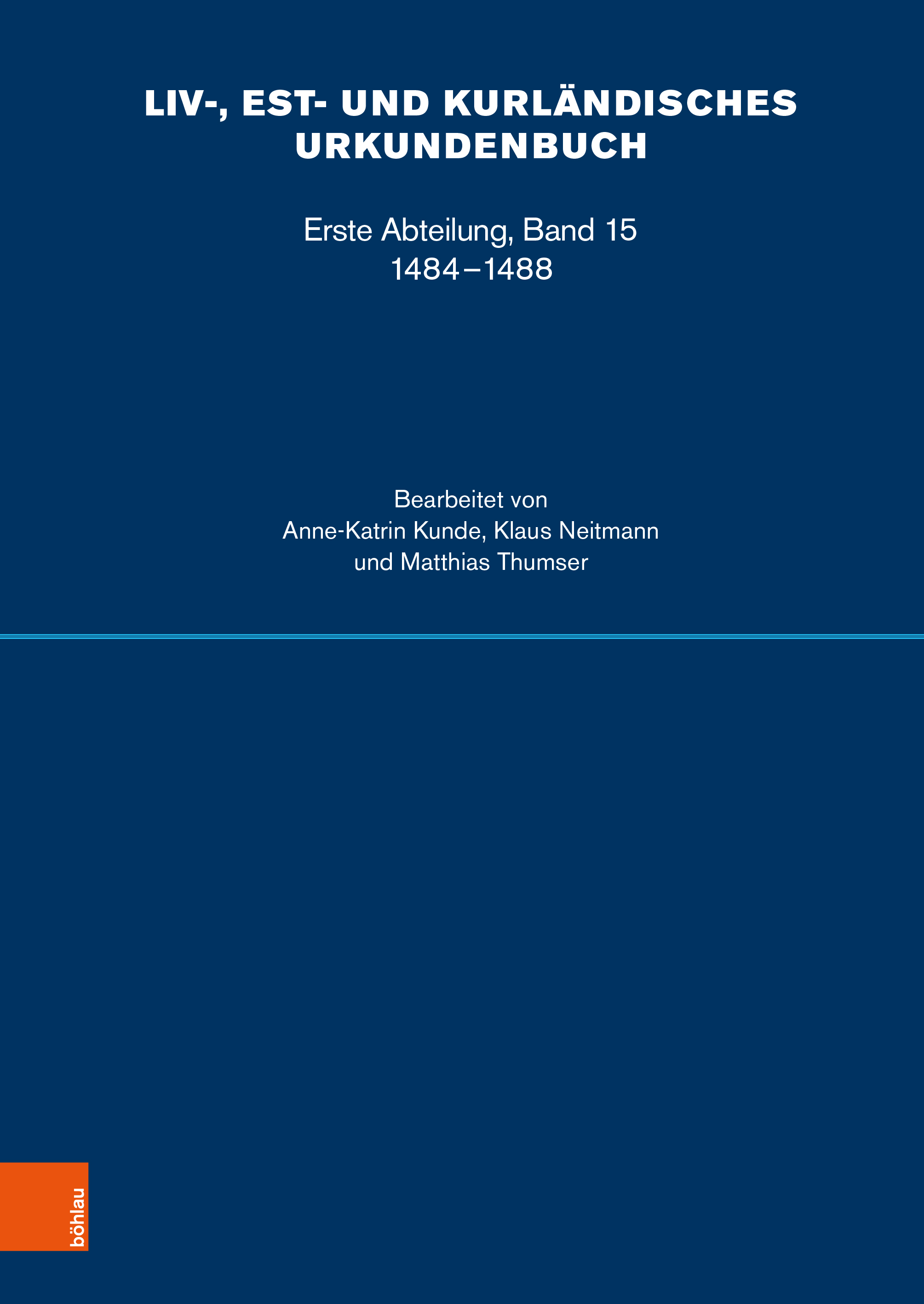 Book cover: Liv-, Est- und Kurländisches Urkundenbuch