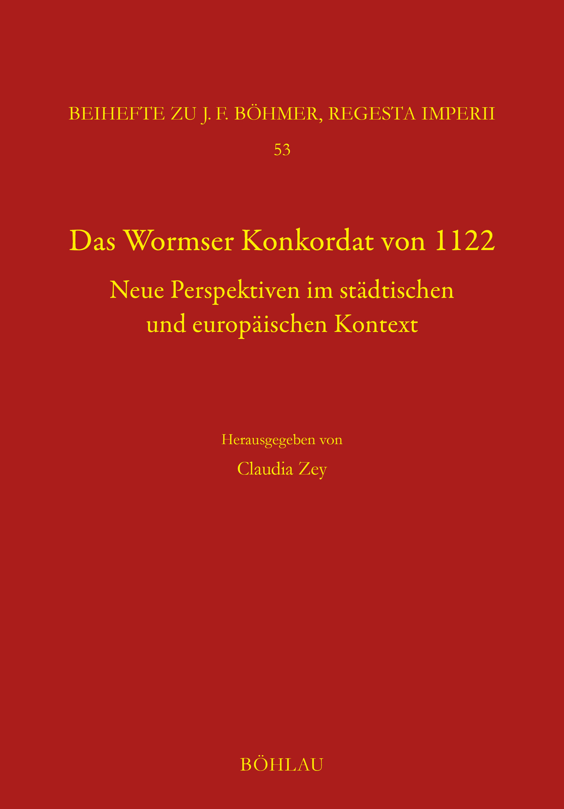 Book cover: Das Wormser Konkordat von 1122