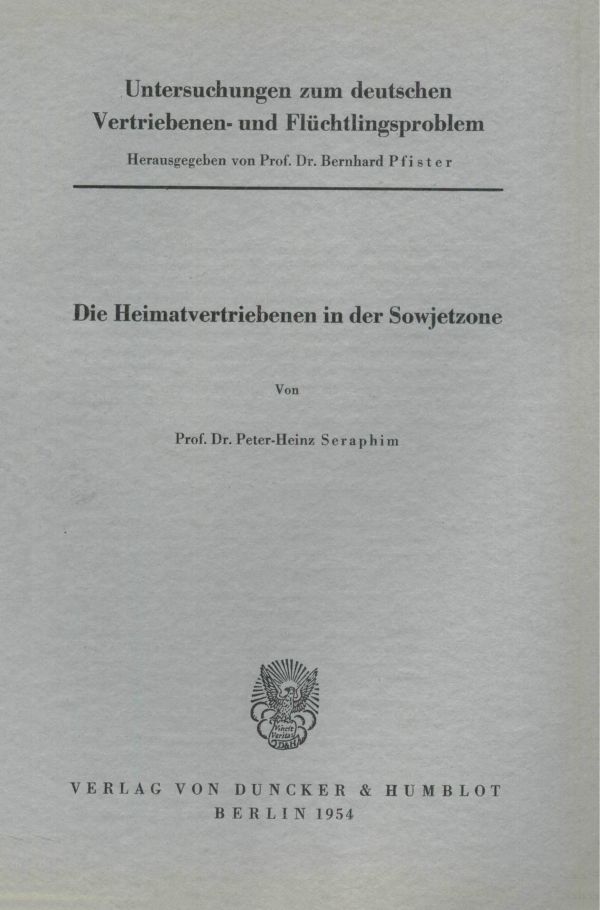 Book cover: Untersuchungen zum deutschen Vertriebenen- und Flüchtlingsproblem.