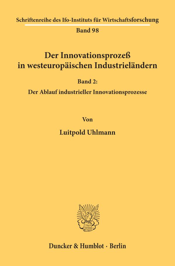 Book cover: Der Innovationsprozeß in westeuropäischen Industrieländern.