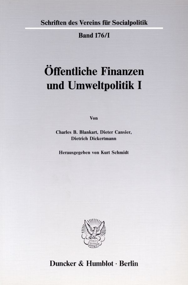 Book cover: Öffentliche Finanzen und Umweltpolitik I.