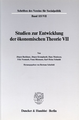 Book cover: Probleme der Konjunkturtheorie im ausgehenden 19. Jahrhundert.