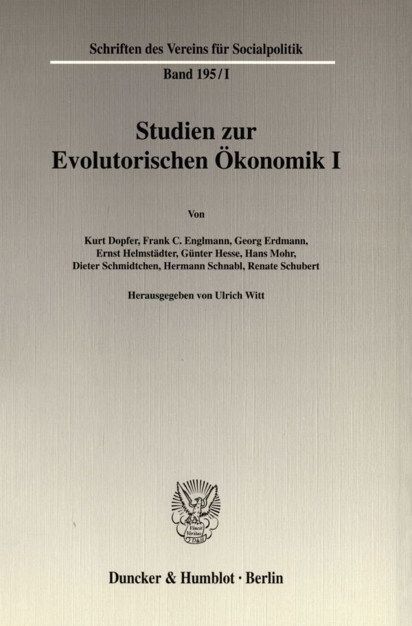 Book cover: Studien zur Evolutorischen Ökonomik I.